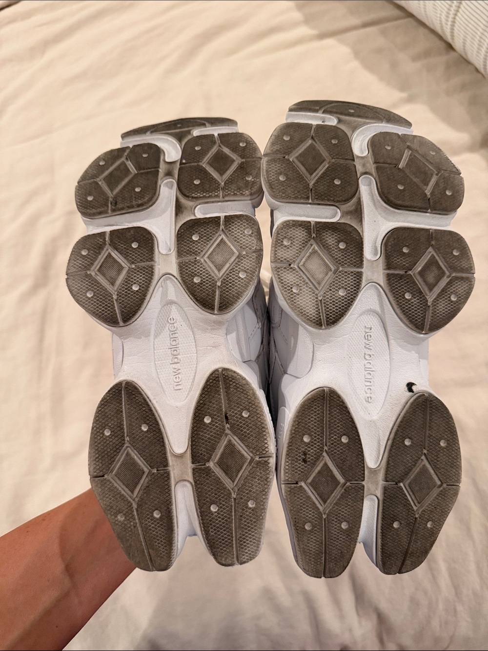 New Balance Women's All-White Chunky Athletic Sneakers - Picture 2 of 6